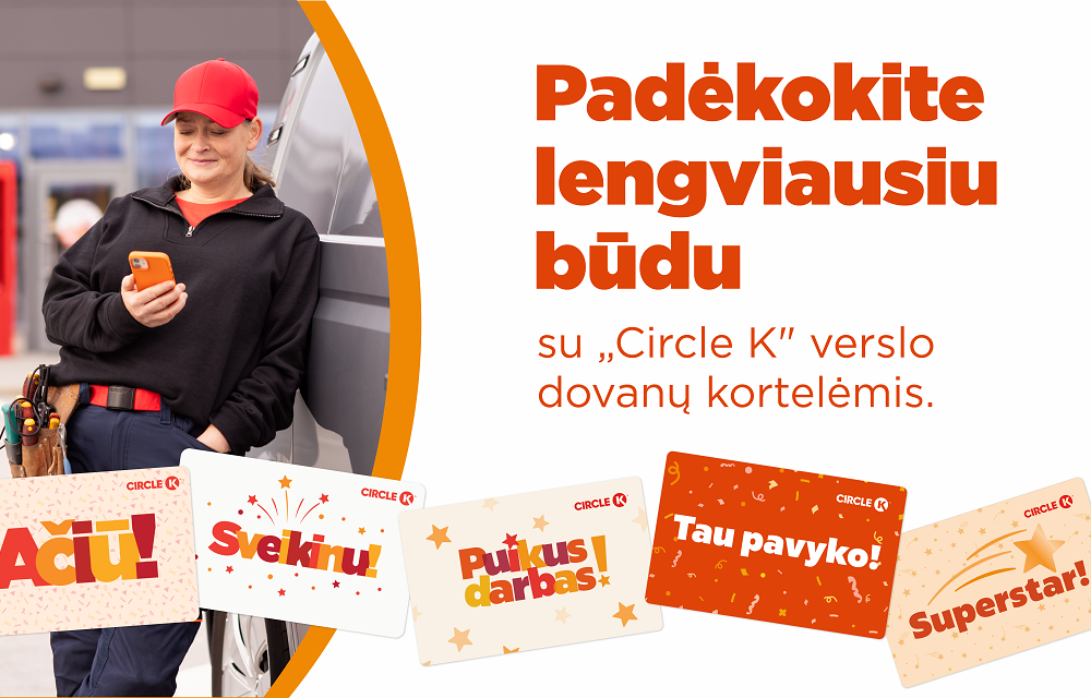 Circle K dovanų kortelės verslui